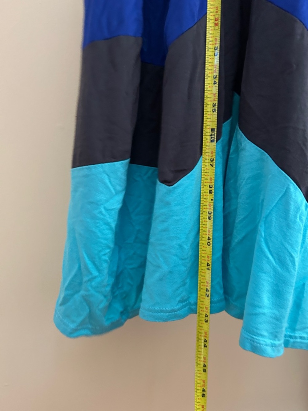 5th & Love Colorblock Maxi Dress Blue Aqua White Sleeveless Women’s Small - Picture 7 of 8